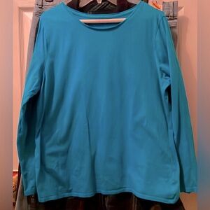 Coldwater Creek Large supima cotton & spandex long sleeve knit top